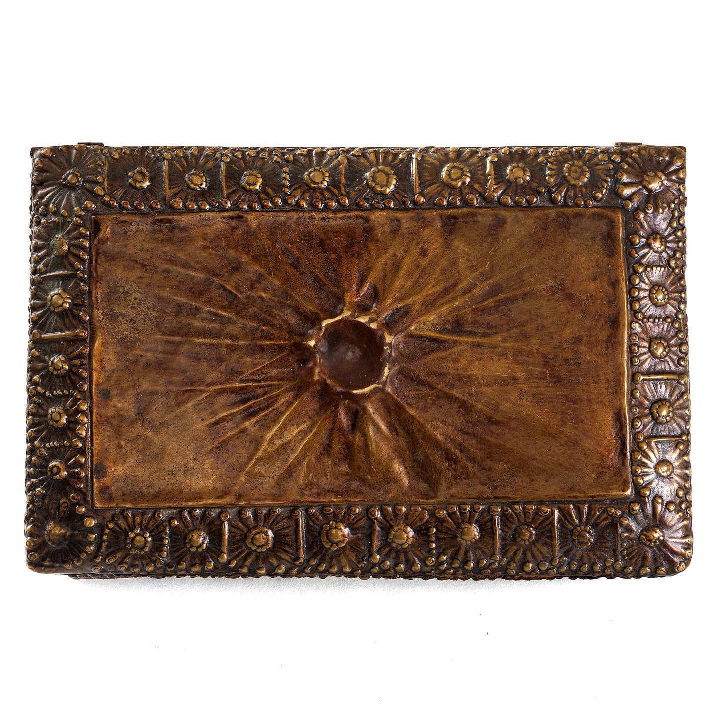Tiffany Studios New York Lacquered Bronze "Volcano" Humidor