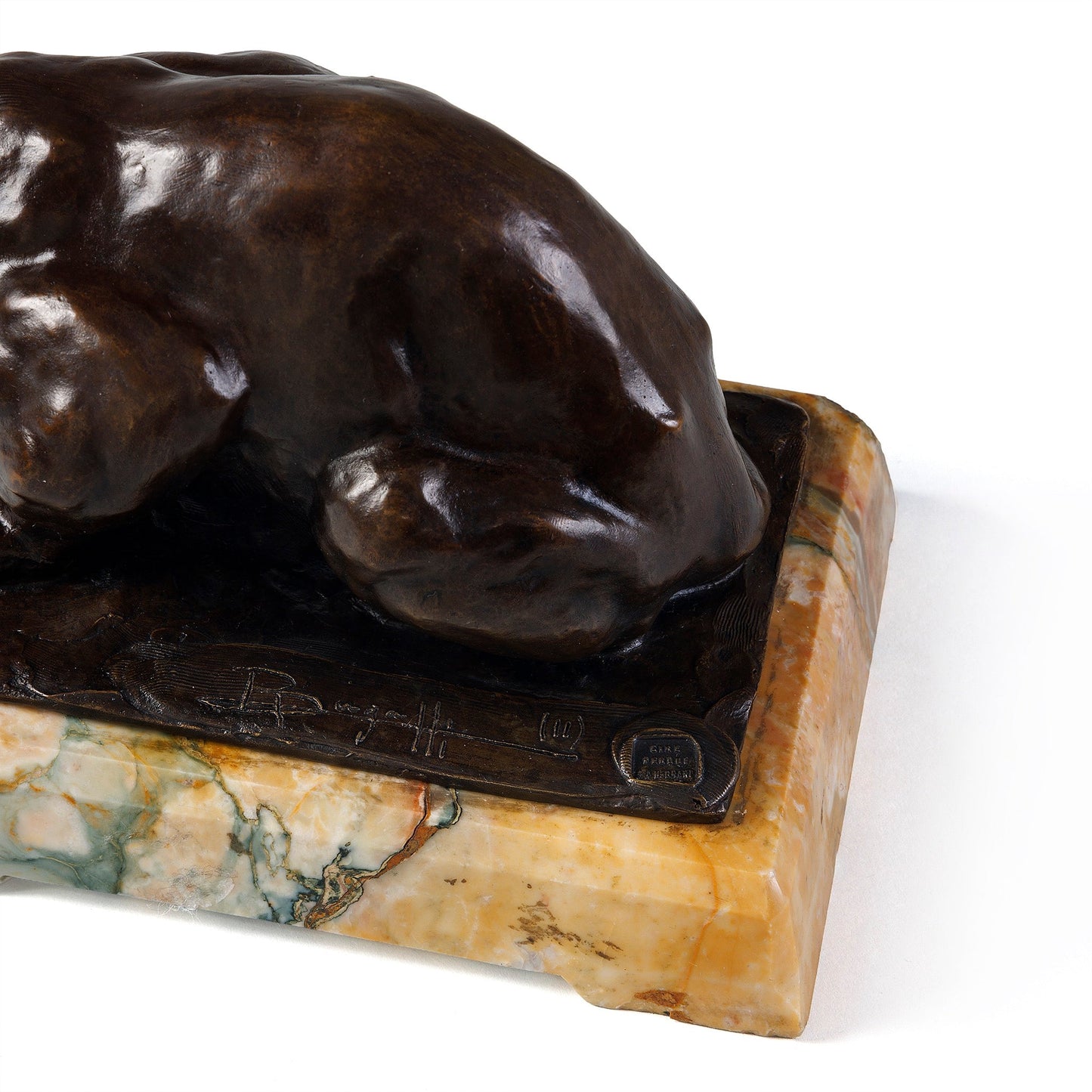 Rembrandt Bugatti "Jaguar Accroupi" Bronze Sculpture
