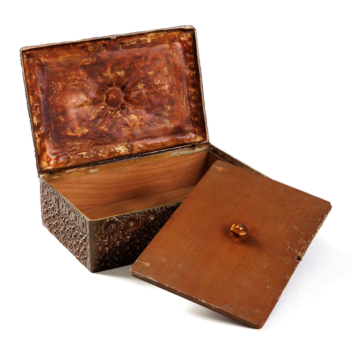 Tiffany Studios New York Lacquered Bronze "Volcano" Humidor