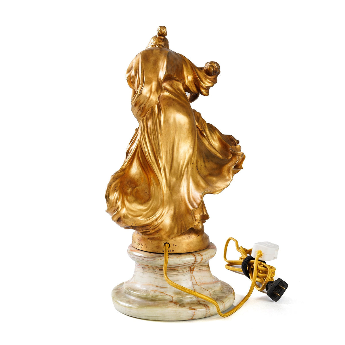 Leo Laporte-Blairsy "Vestal Virgin” Bronze Lighted Figural Sculpture