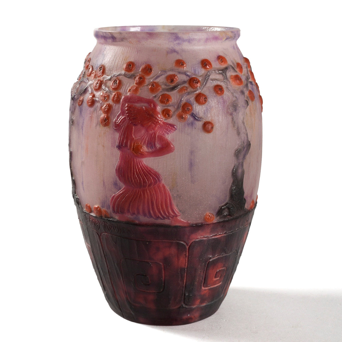 Gabriel Argy-Rousseau "Le Jardin des Hespérides" Pâte de Verre Glass Vase