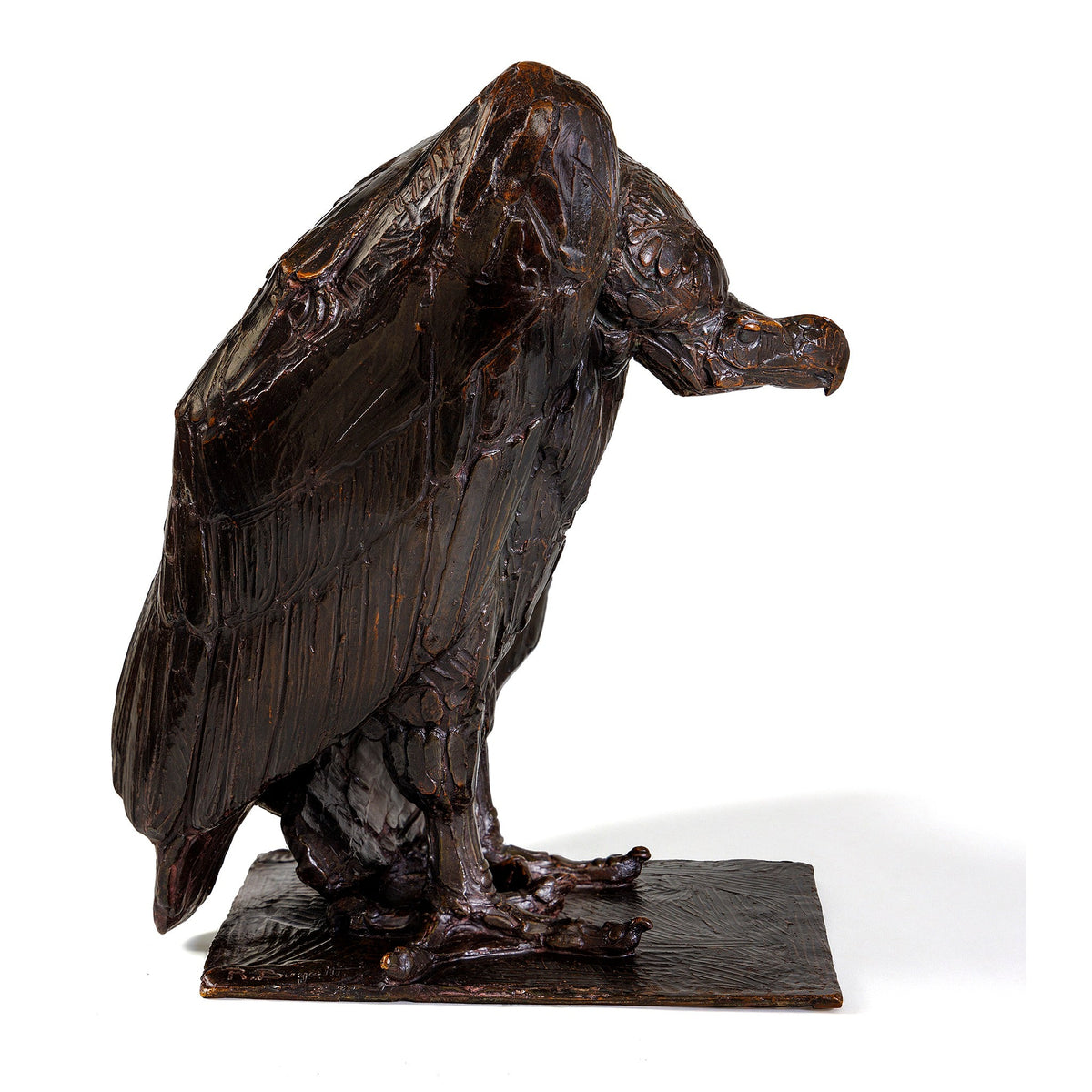 Rembrandt Bugatti "Vautour, une aile déployée" Bronze Sculpture