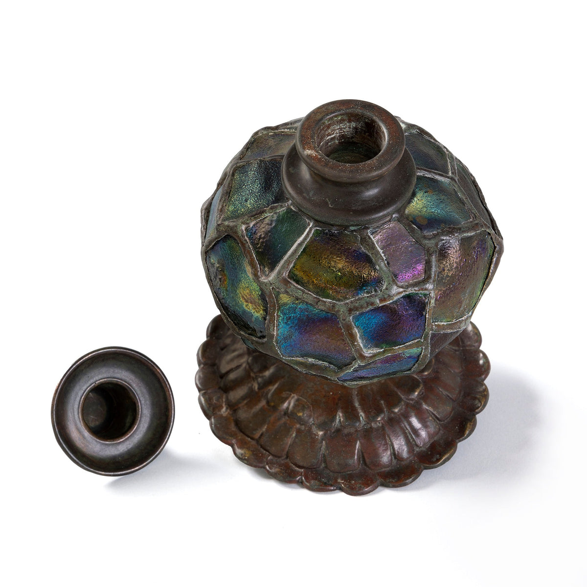 Tiffany Studios New York Turtleback Tile Candlestick