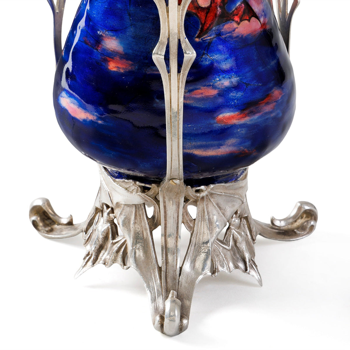 Philippe Wolfers "Night" Silver Enamel Vase