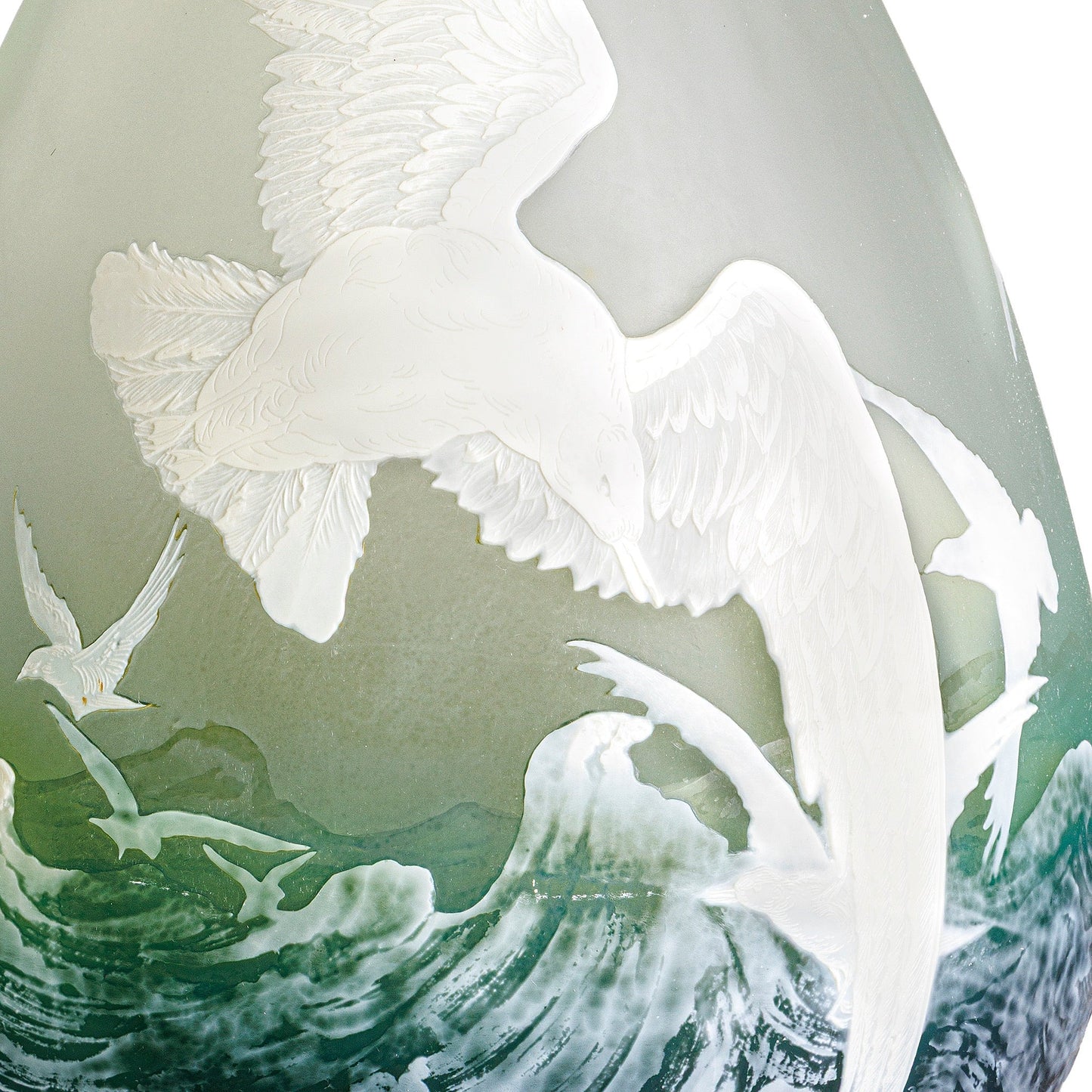 Établissements Gallé "Seagulls" Cameo Glass Vase
