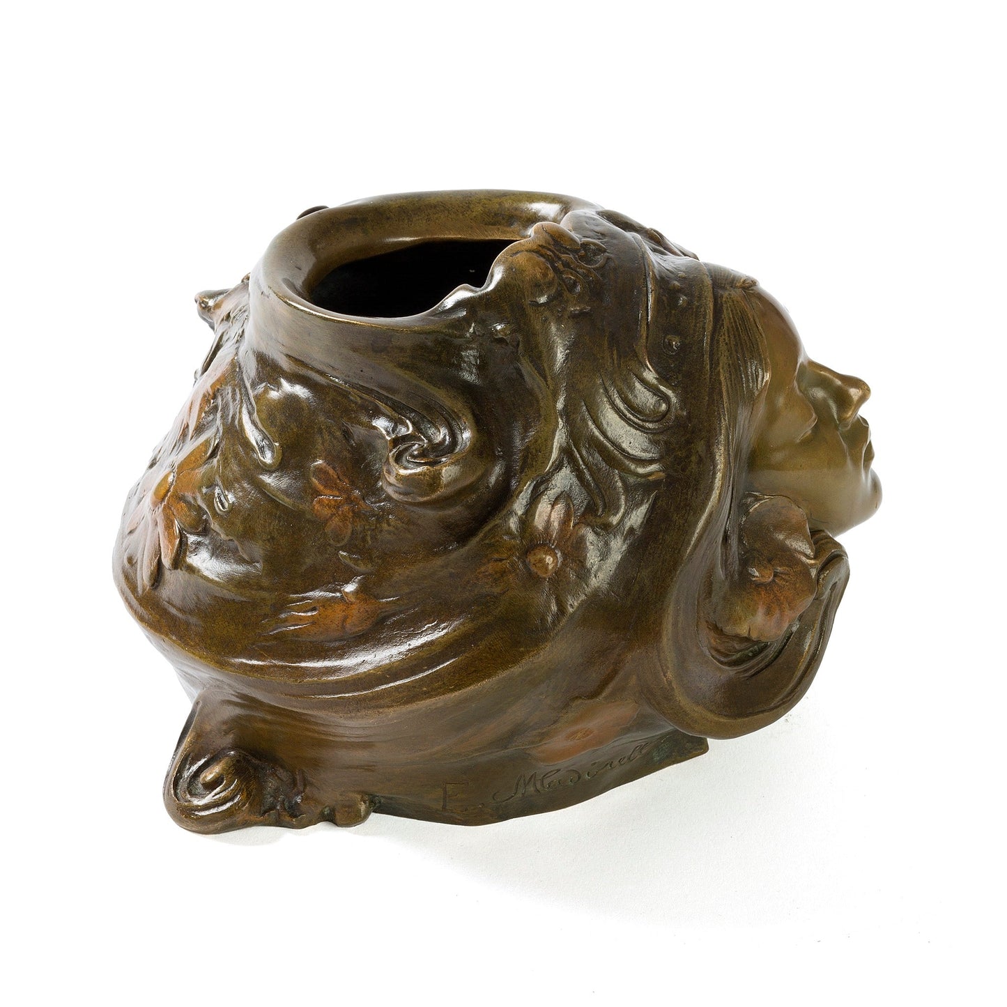 François Madurell "Female Faces" Bronze Jardinière