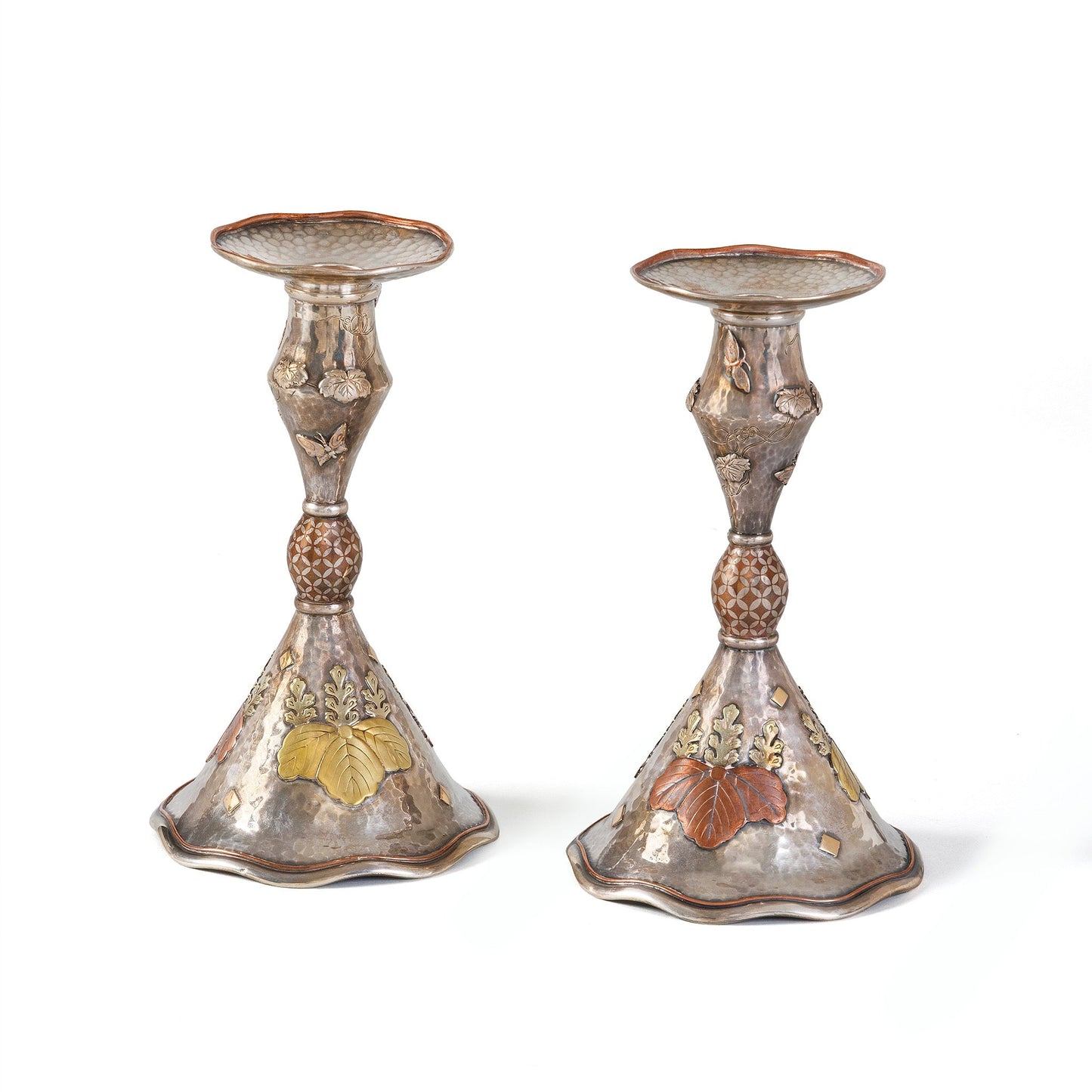 Tiffany & Co. and Edward C. Moore "Paulownia" Suite of Candlesticks