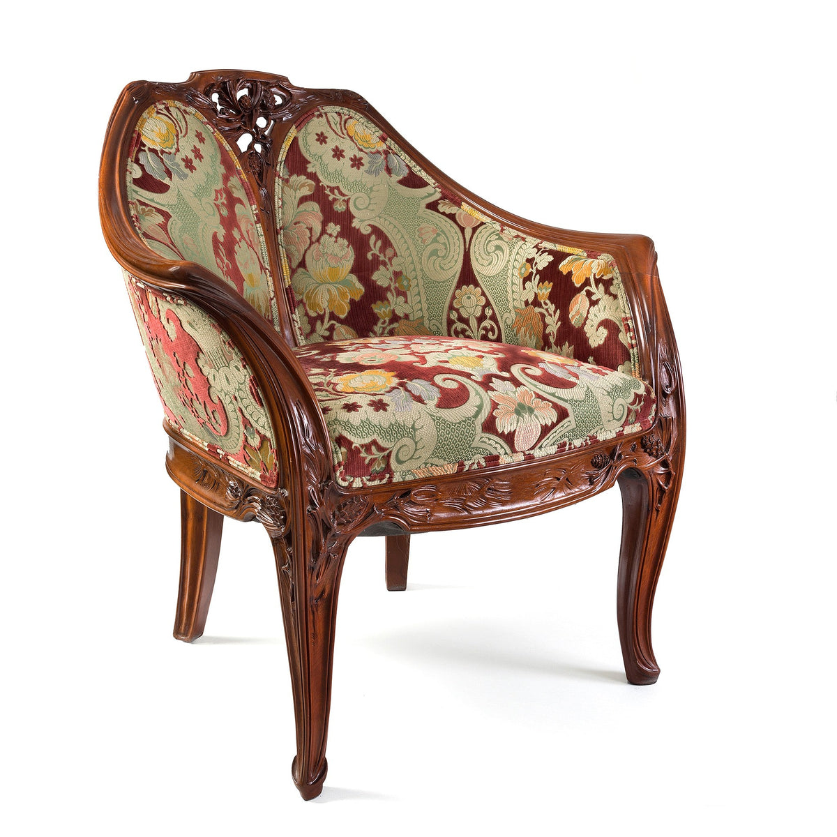 Louis Majorelle "Les Pins" Carved Mahogany Armchair