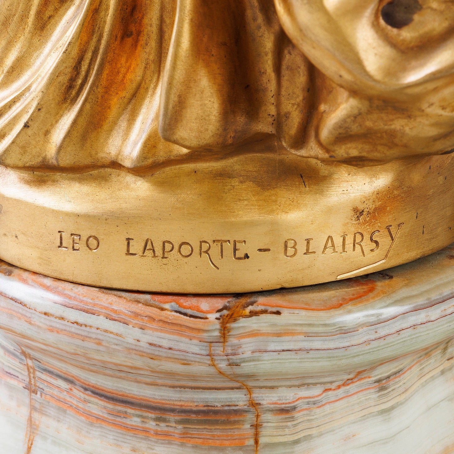 Leo Laporte-Blairsy "Vestal Virgin” Bronze Lighted Figural Sculpture