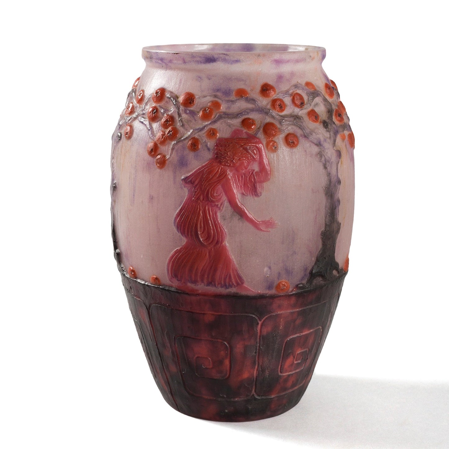 Gabriel Argy-Rousseau "Le Jardin des Hespérides" Pâte de Verre Glass Vase