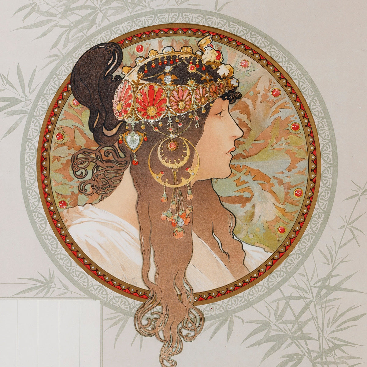 Alphonse Mucha Pair of "Byzantine Heads" Lithographs