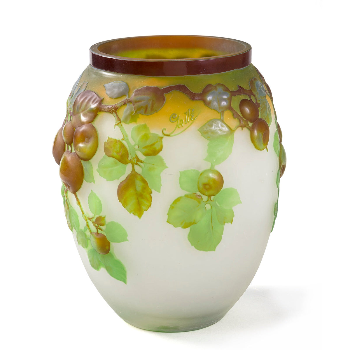 Établissements Gallé "Apple" Cameo Glass Vase
