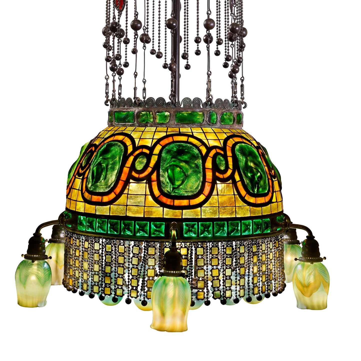 Tiffany Glass & Decorating Company "Moorish Turtleback" Chandelier