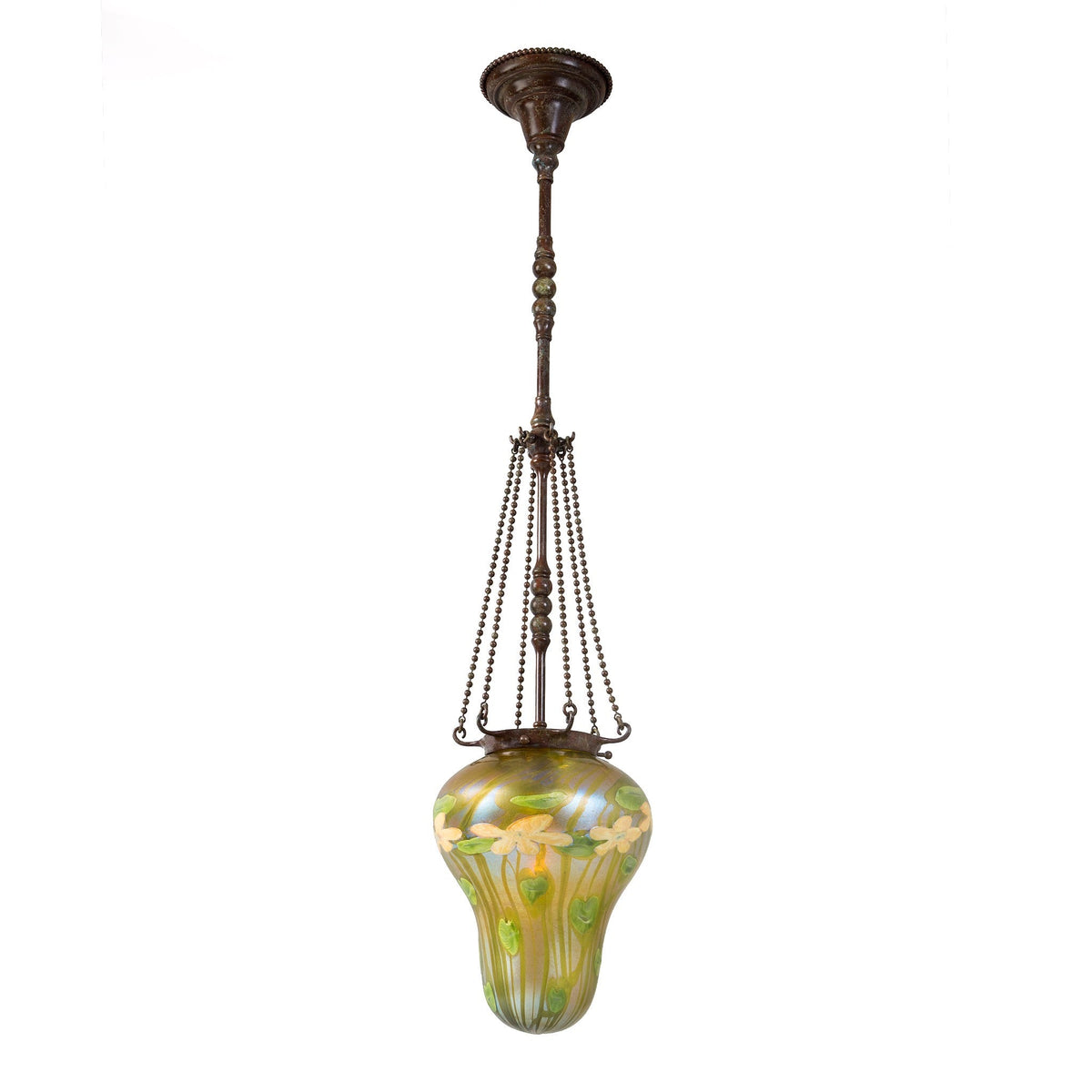 Tiffany Studios New York "Nasturtium" Favrile Stalactite Chandelier