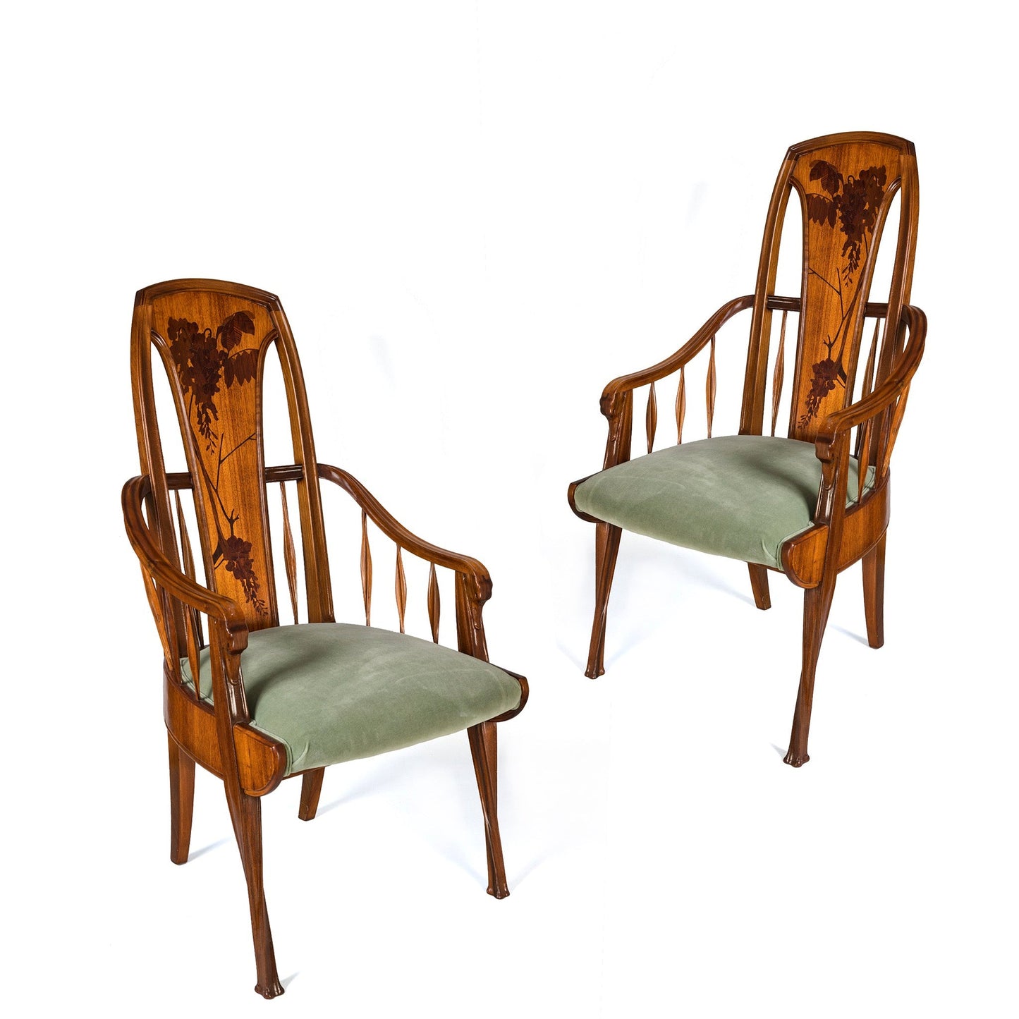 Louis Majorelle pair of 'Wisteria" Armchairs