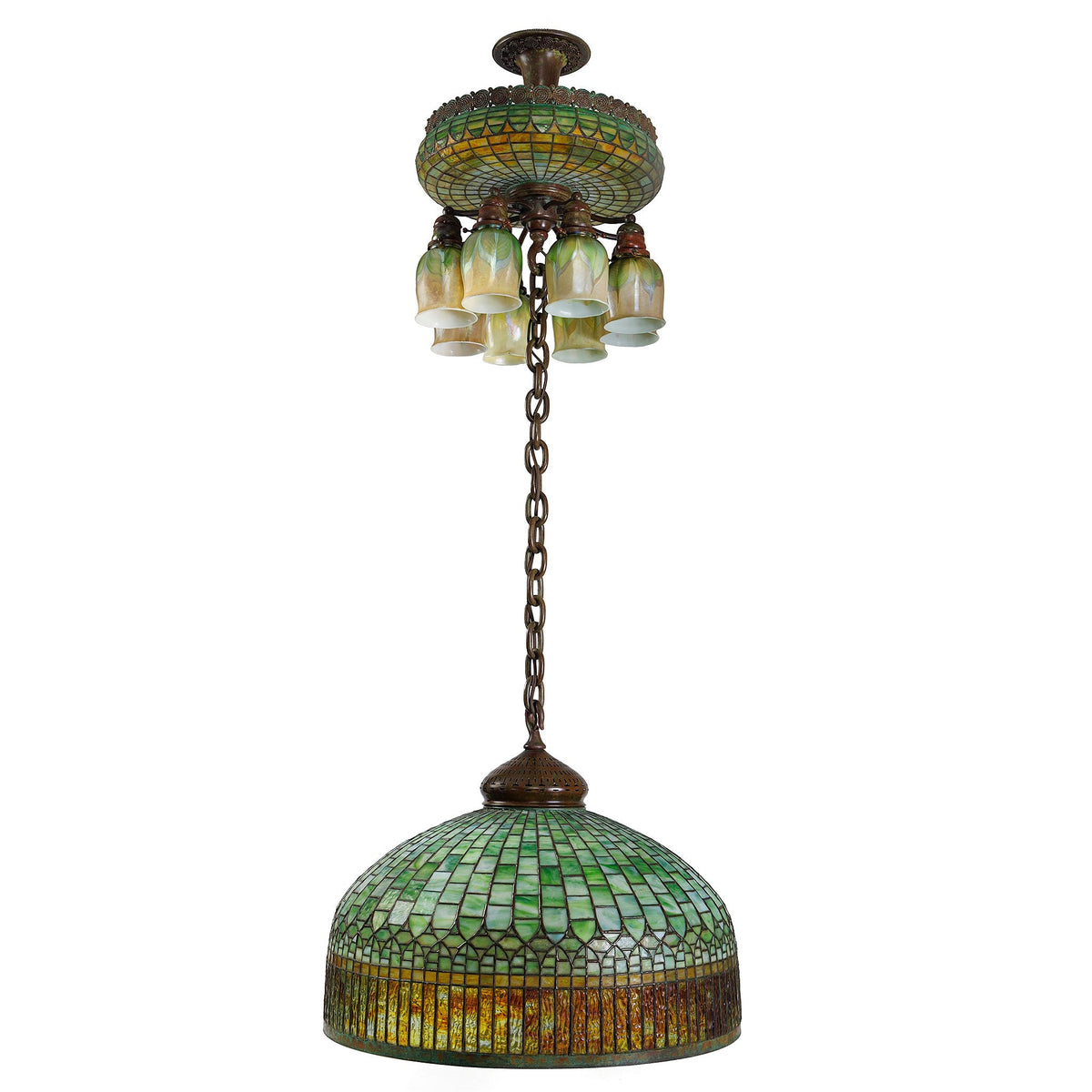 Tiffany Studios New York "Curtain Border" Chandelier