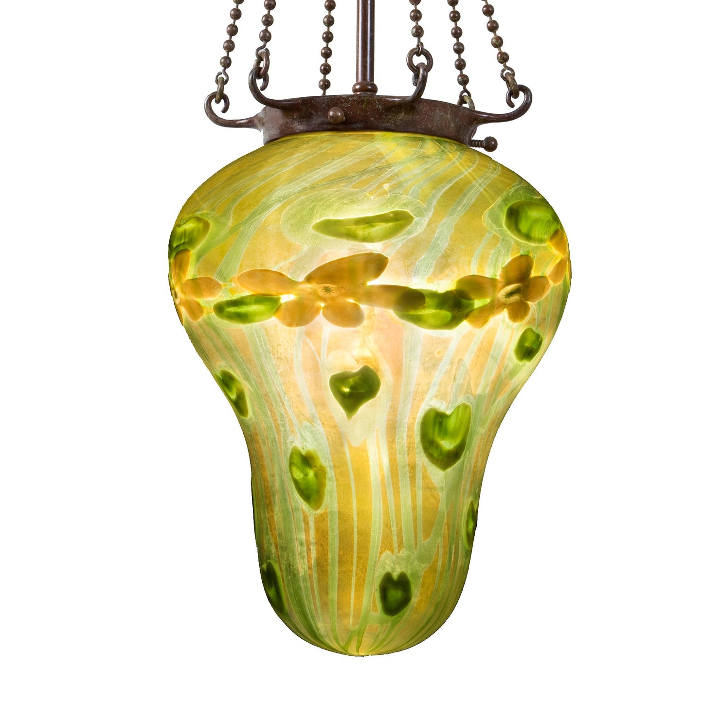 Tiffany Studios New York "Nasturtium" Favrile Stalactite Chandelier