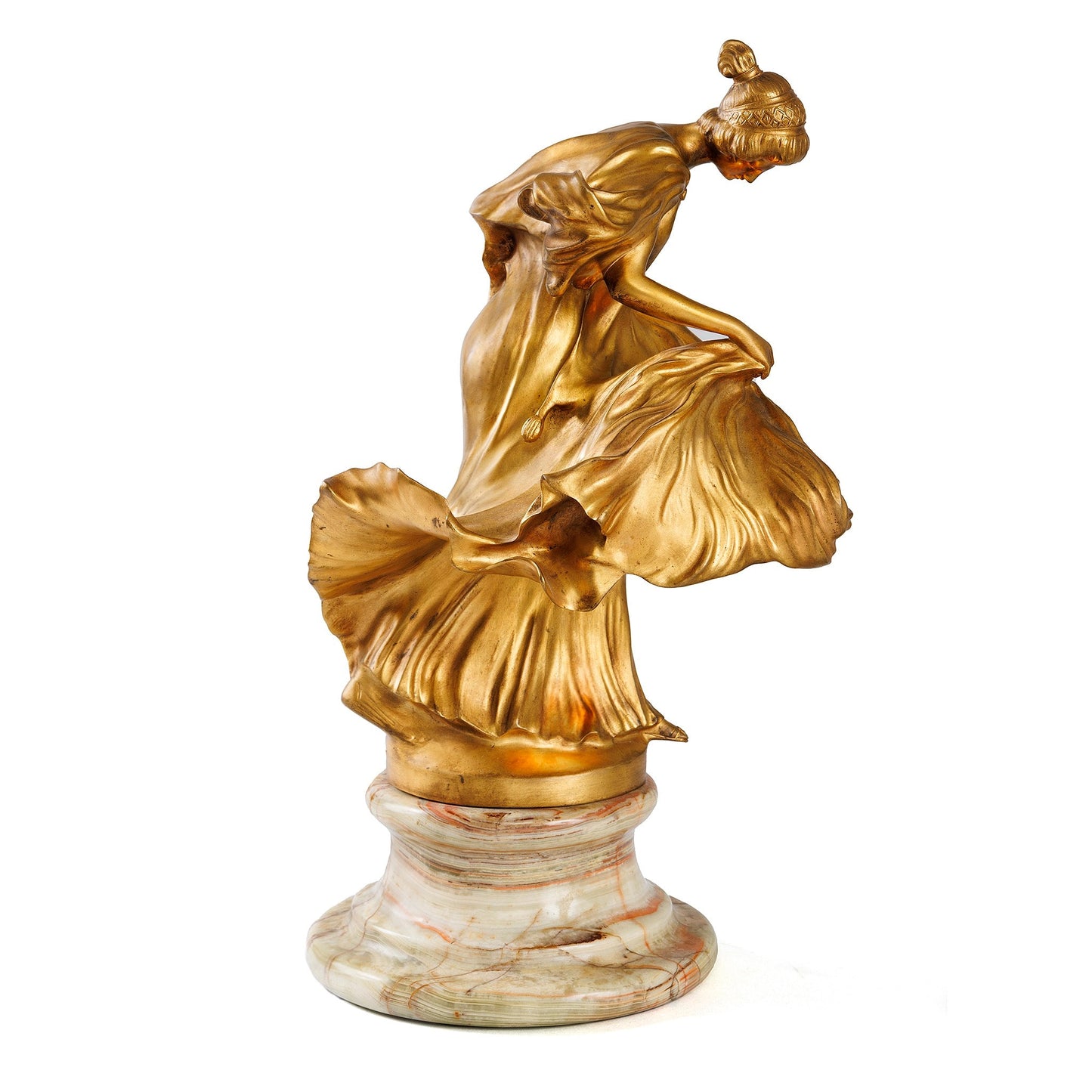 Leo Laporte-Blairsy "Vestal Virgin” Bronze Lighted Figural Sculpture