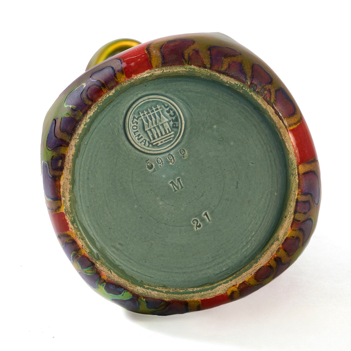 Zsolnay "Coneflower and Tree" Glazed Ceramic Vase