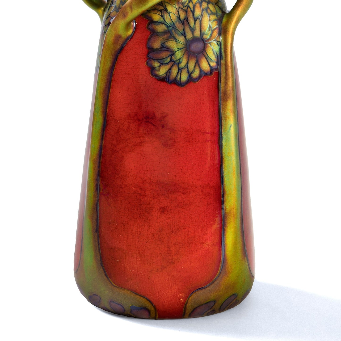 Zsolnay "Coneflower and Tree" Glazed Ceramic Vase