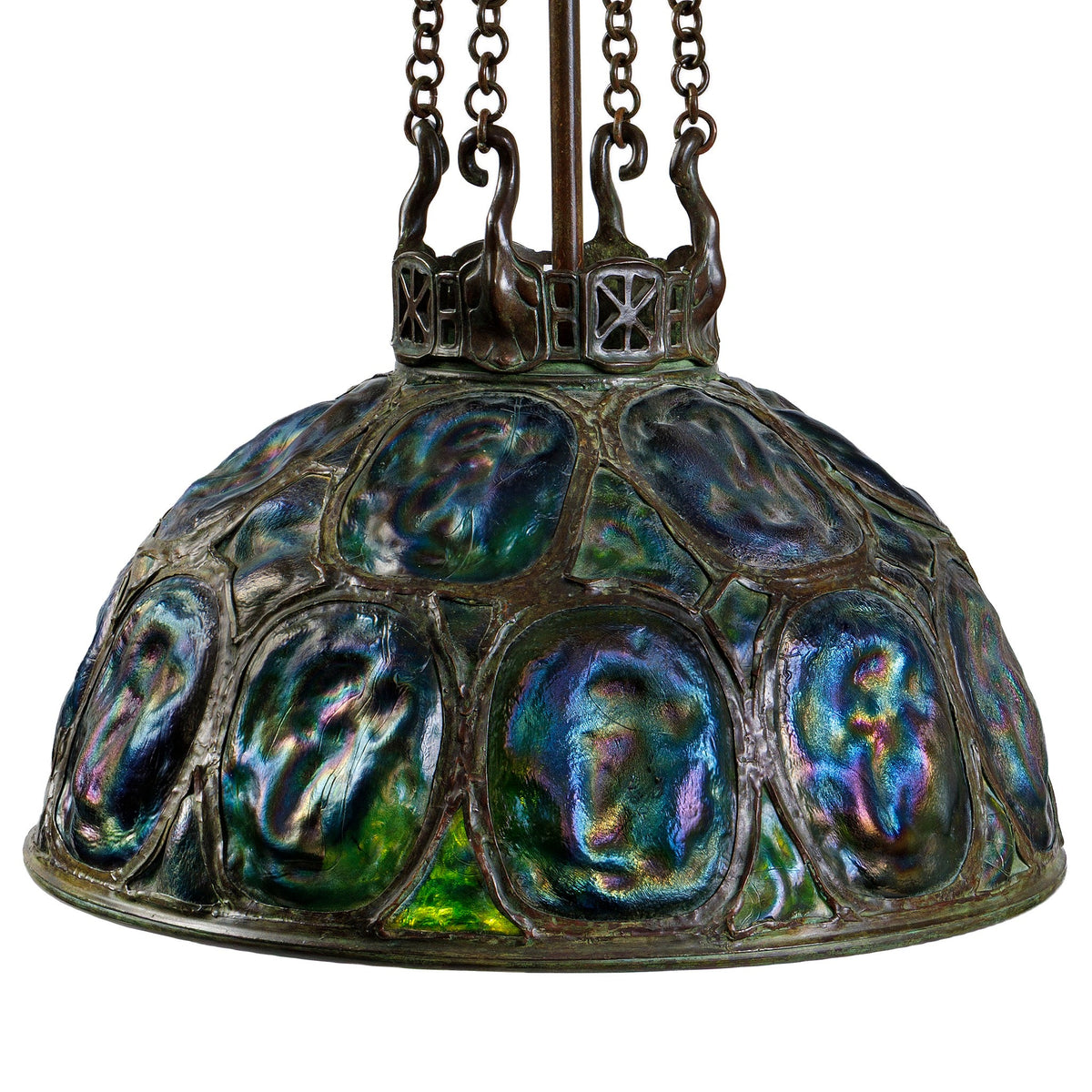 Tiffany Studios New York "Turtleback Tile" Chandelier