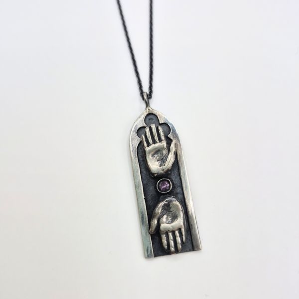 Handmade Connection Arch Necklace with Sapphire