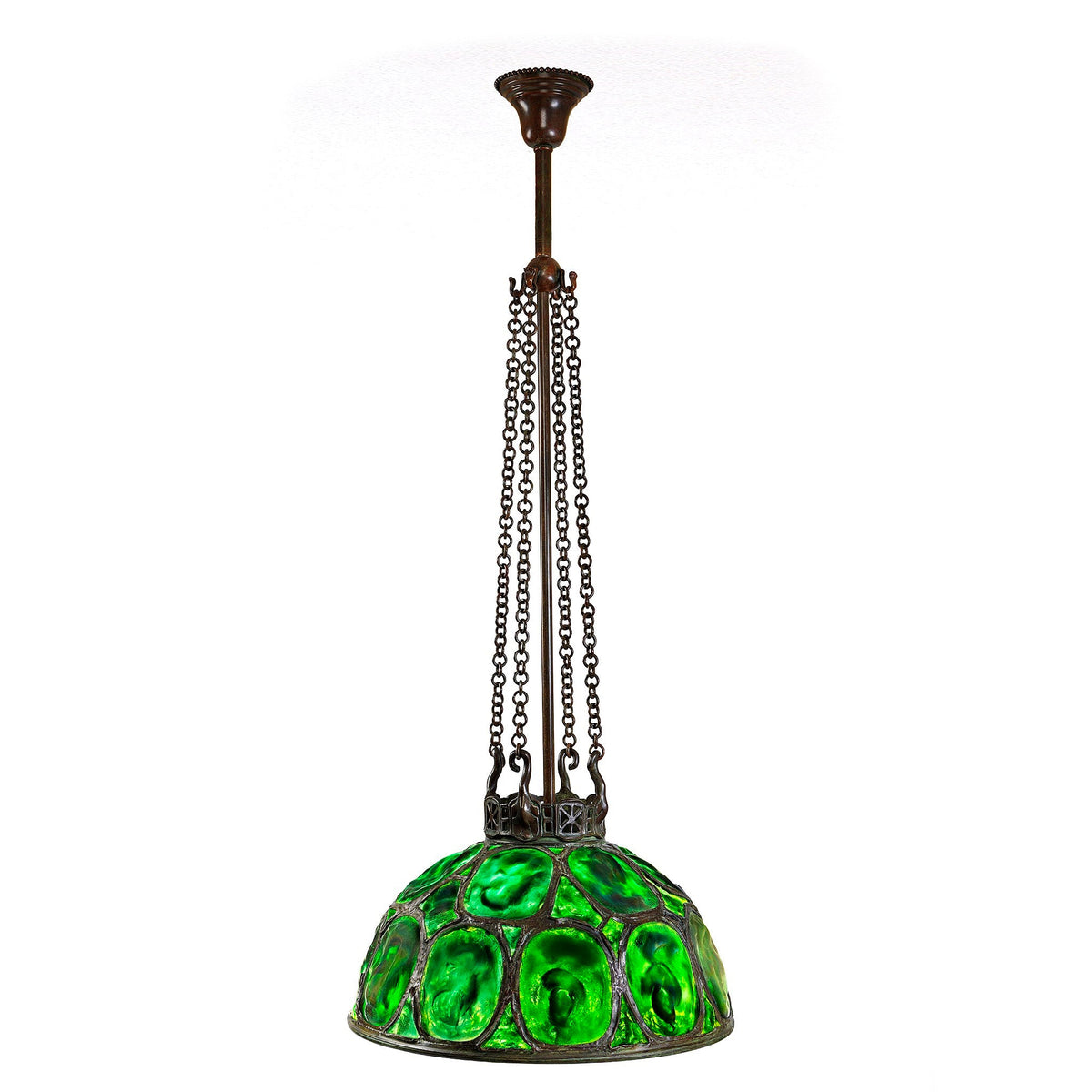 Tiffany Studios New York "Turtleback Tile" Chandelier