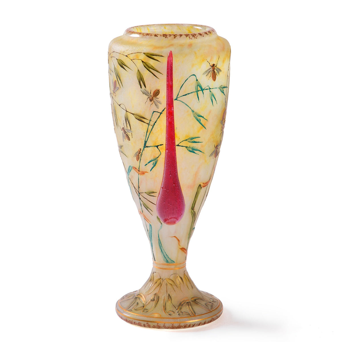 Daum Nancy "Avoine et abeilles" Vase