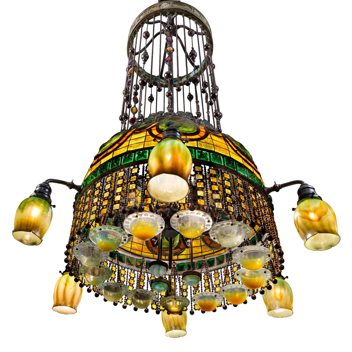 Tiffany Glass & Decorating Company "Moorish Turtleback" Chandelier
