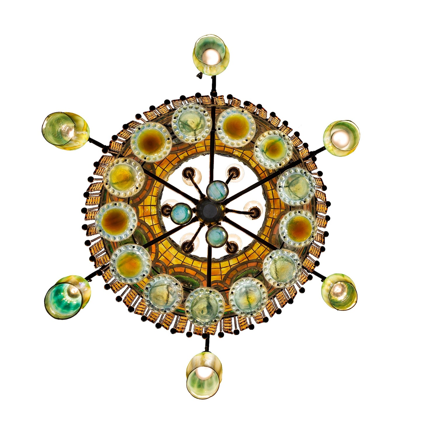 Tiffany Glass & Decorating Company "Moorish Turtleback" Chandelier