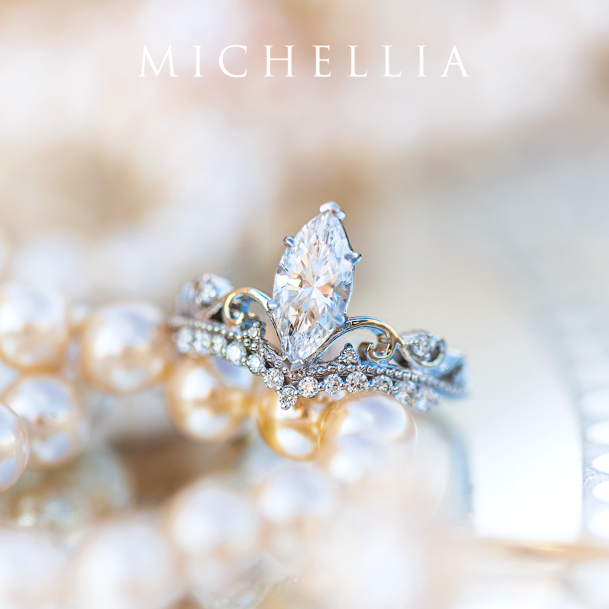 [Windsor] Heirloom Crown Marquise Cut Ring in Opal