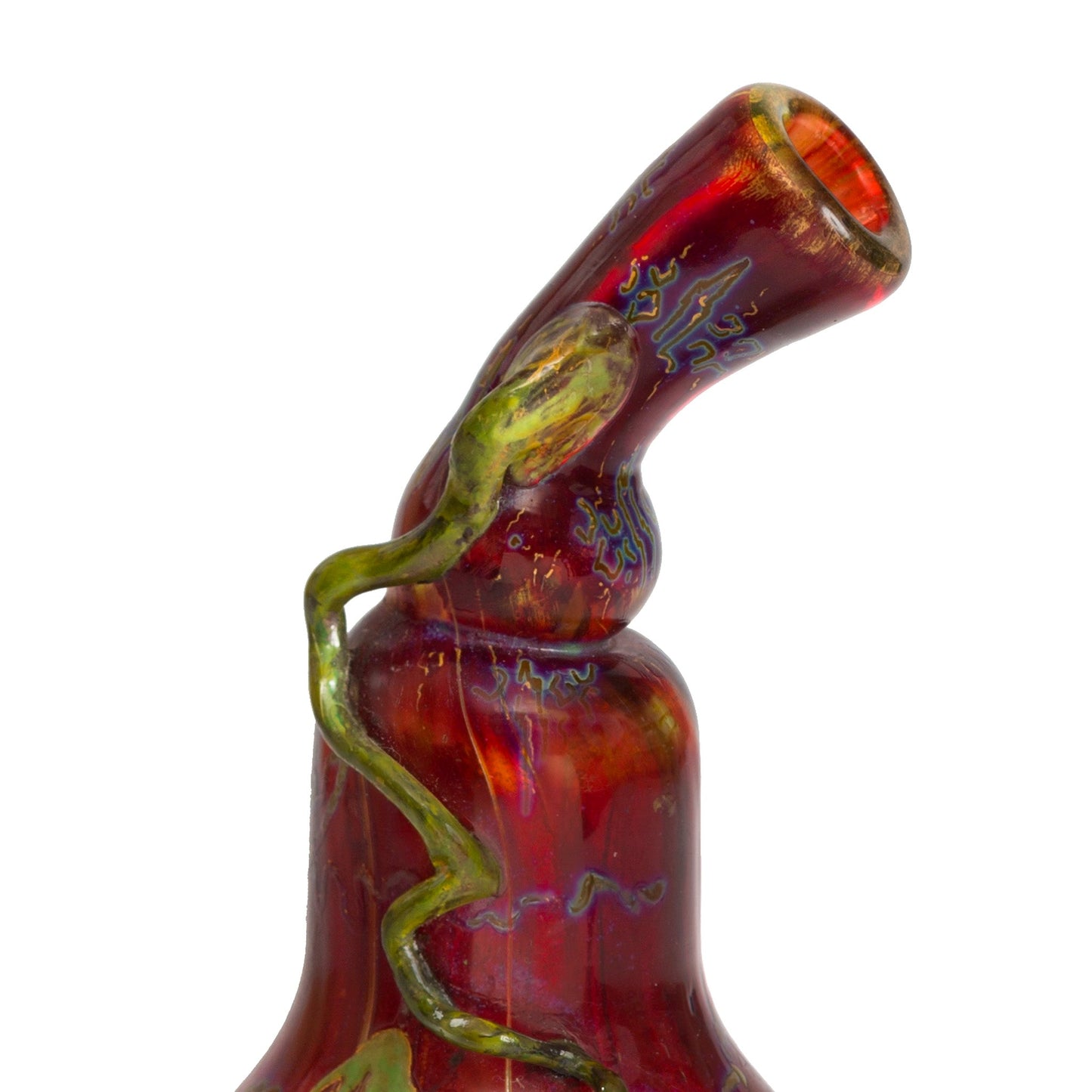 Portieux Vallerysthal Gourd-Shaped Enameled Glass Vase