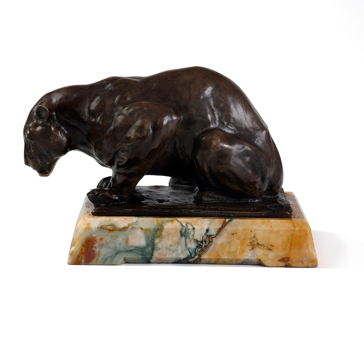 Rembrandt Bugatti "Jaguar Accroupi" Bronze Sculpture