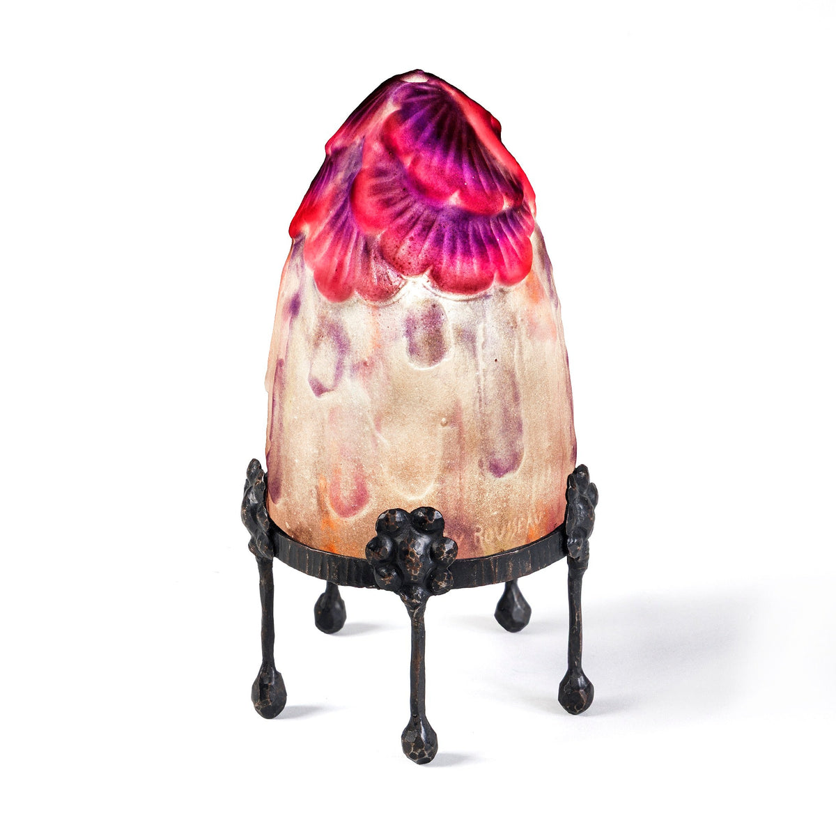 Gabriel Argy-Rousseau Pâte de Verre "Fleurs Tropicales" Night Light