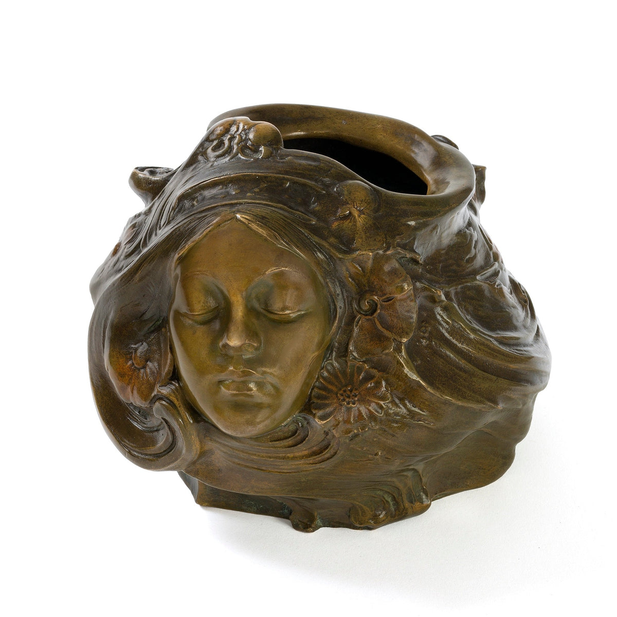 François Madurell "Female Faces" Bronze Jardinière