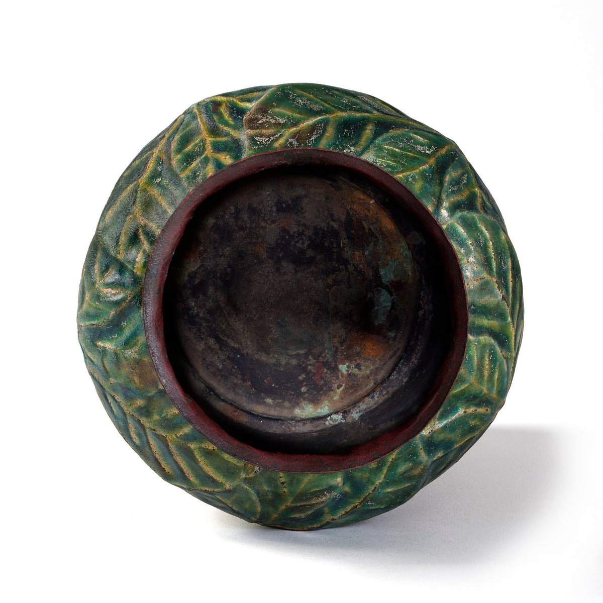 Tiffany Studios New York Copper and Enamel "Milkweed" Vase