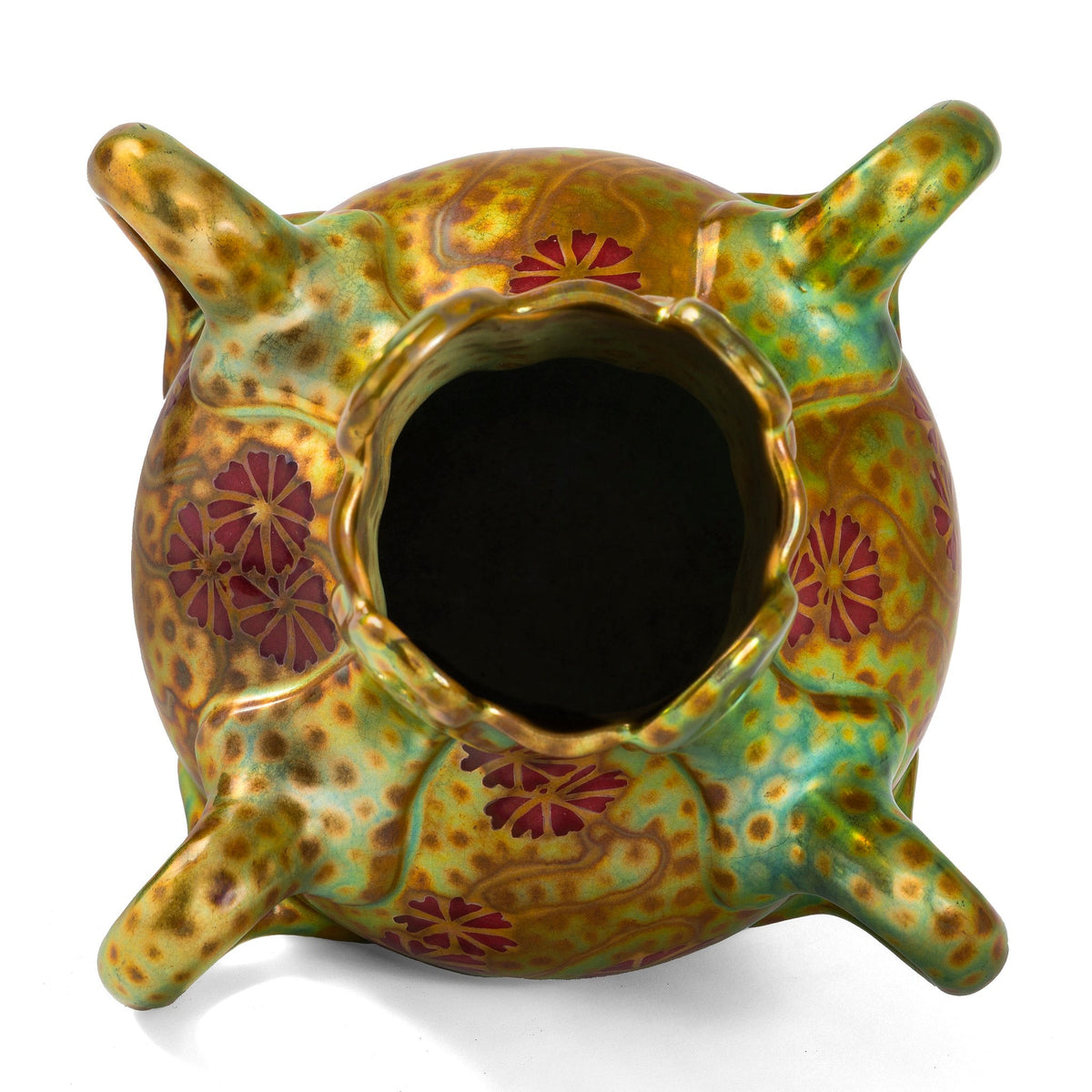 Zsolnay "Japanese Cosmos" Glazed Ceramic Vase