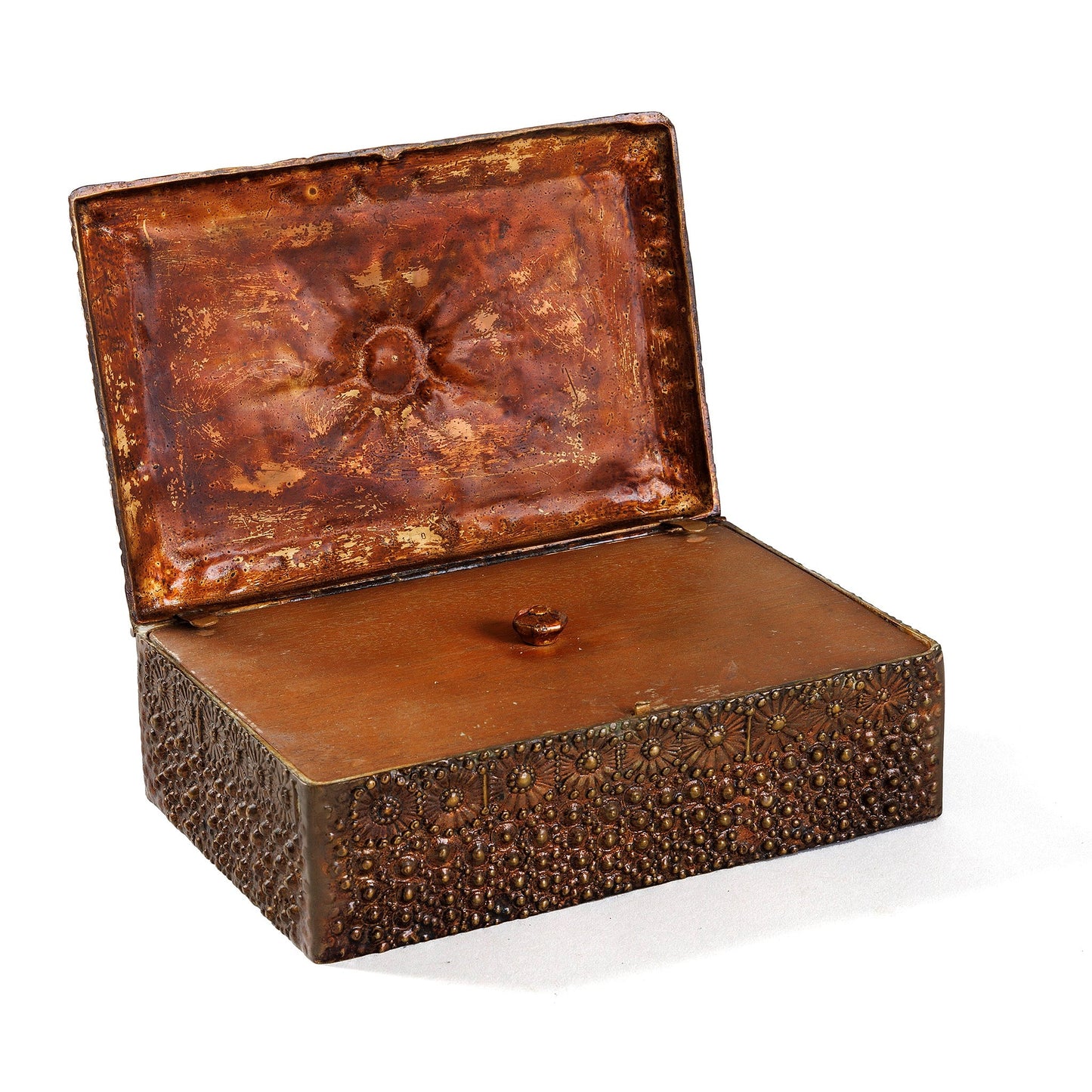Tiffany Studios New York Lacquered Bronze "Volcano" Humidor