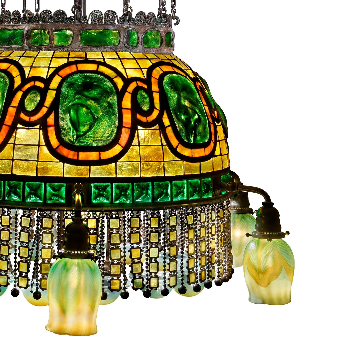 Tiffany Glass & Decorating Company "Moorish Turtleback" Chandelier