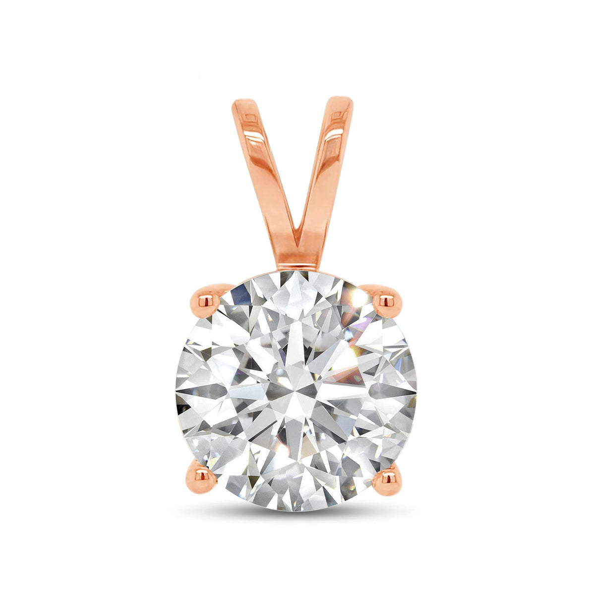 Lab Grown Diamond Solitaire Pendant 14K Gold Diamond Necklace IGI Certified 4 Prong Dainty Minimalist Pendant Perfect Gift