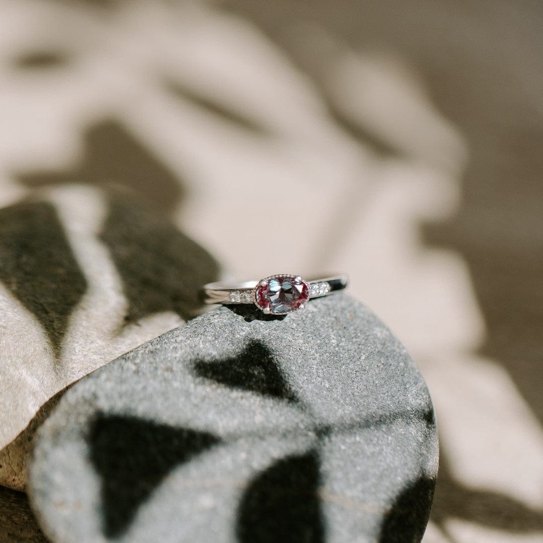 Oval Alexandrite Diamond Engagement Ring