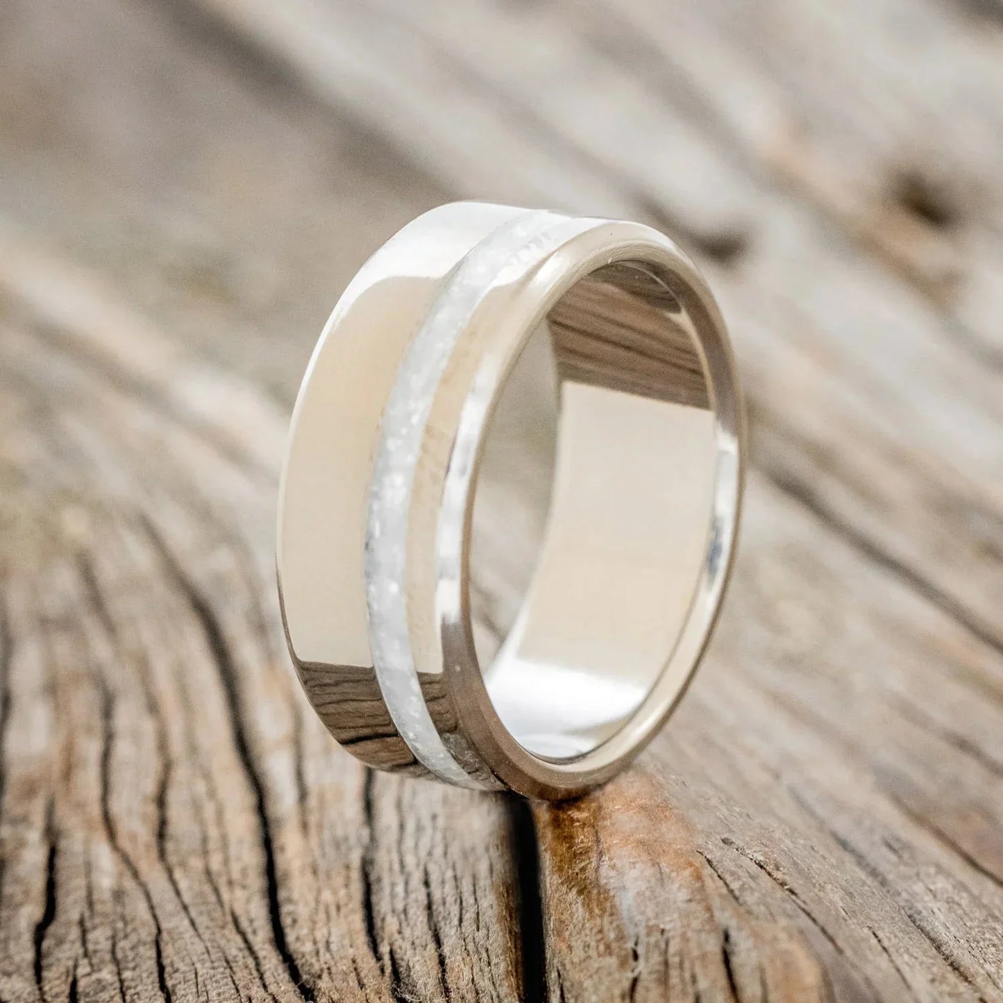 "Vertigo" - Diamond Dust Wedding Band - Titanium - Size 11