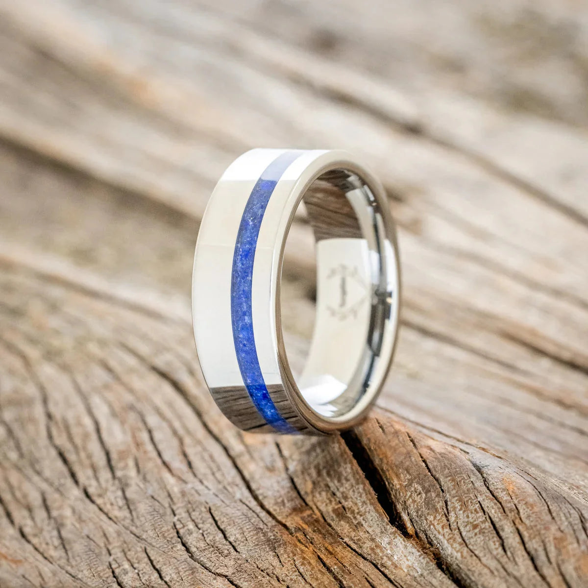 "Vertigo" - Lapis Lazuli Wedding Band - Tungsten (8mm) - Size 9