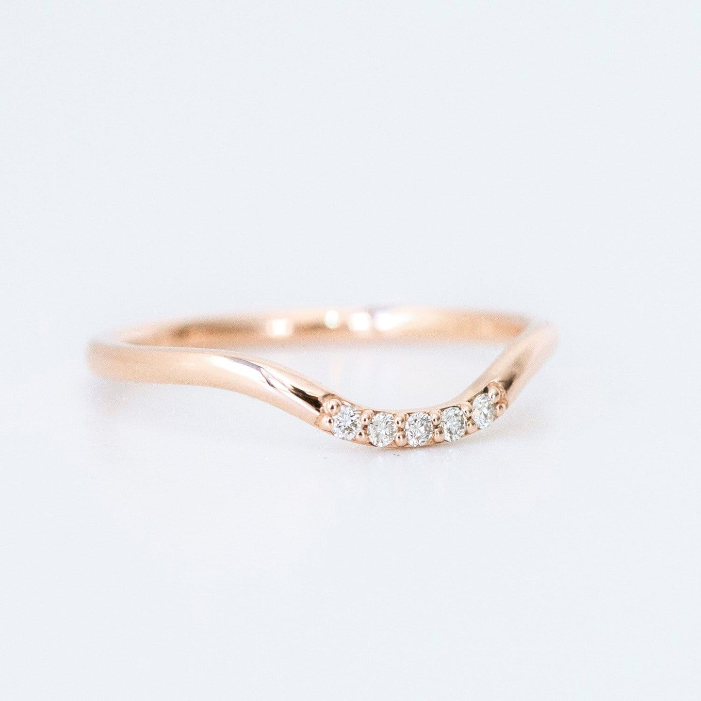 Curved Diamond Wedding Band