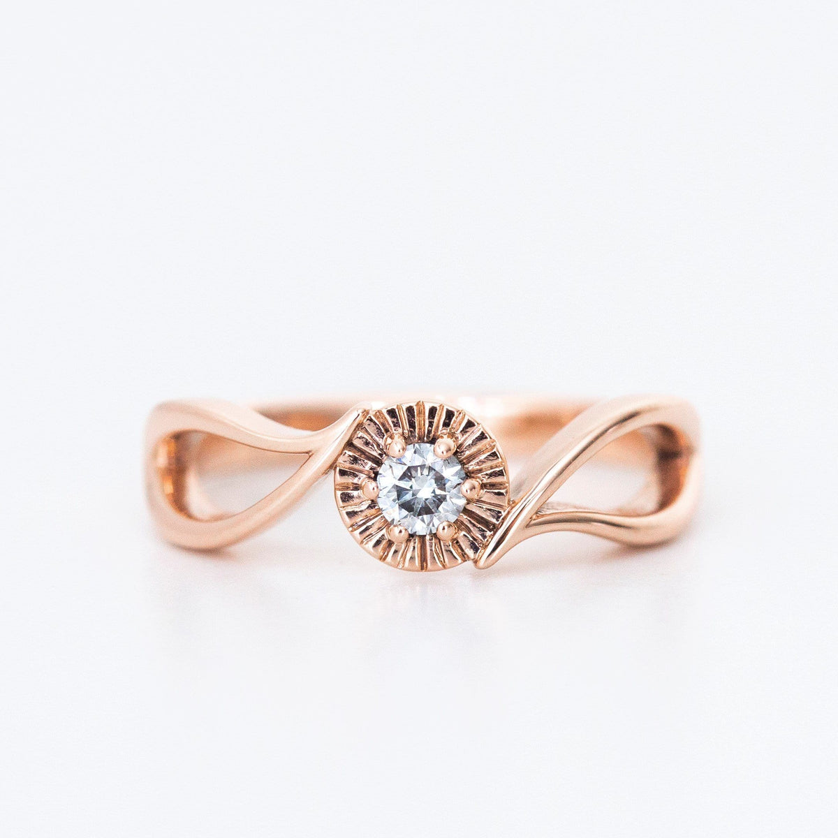 Leaf inspired Diamond Engagement ring