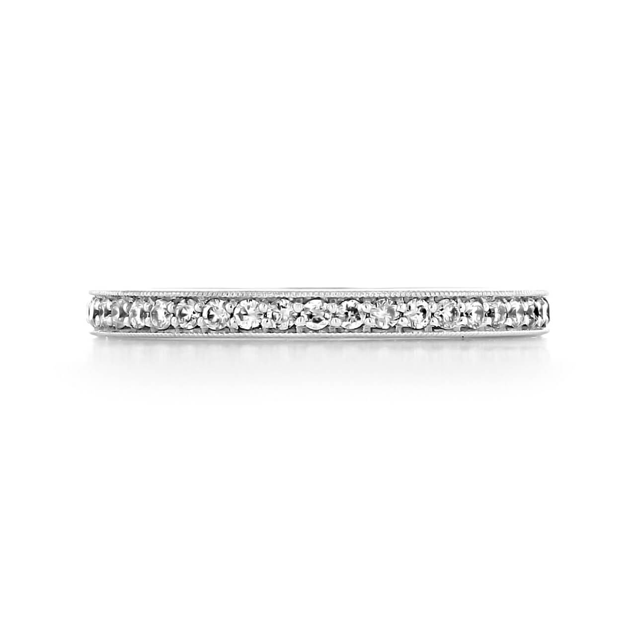 Vintage Pave Moissanite Eternity Wedding Band Stackable Ring