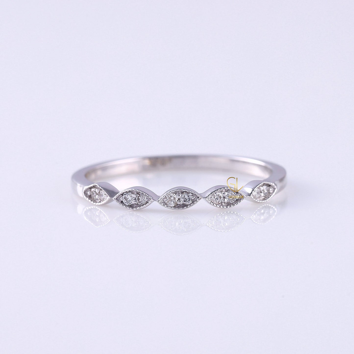 Vintage Art Deco Lab Diamond Wedding Ring