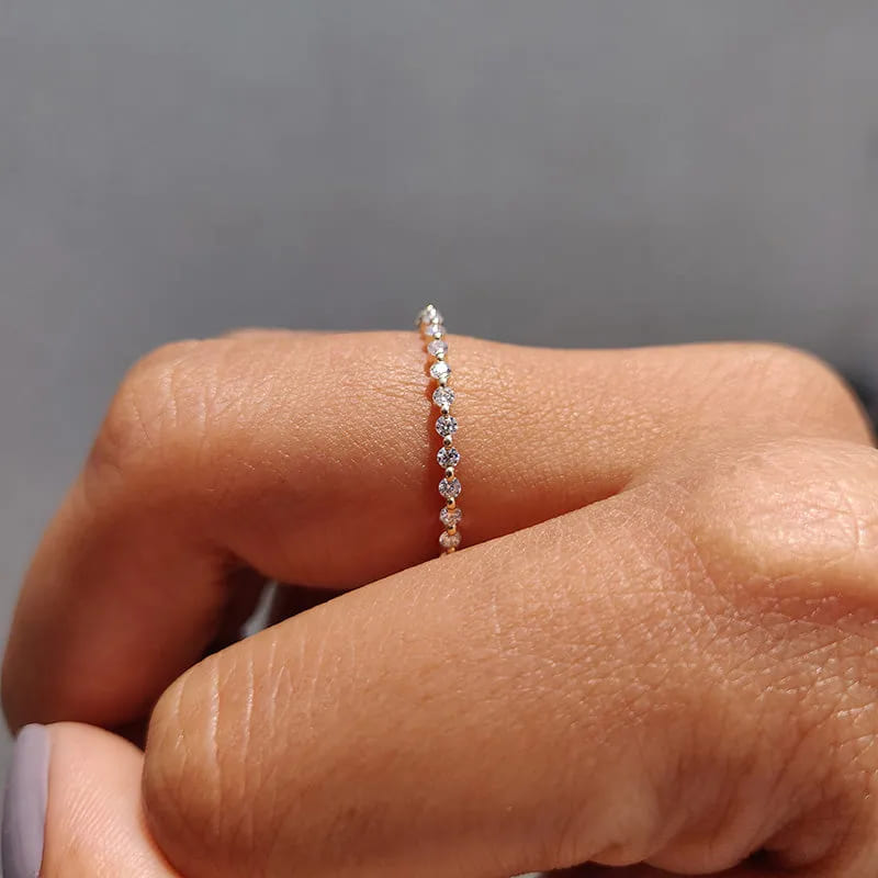925 Sterling Silver Round Cut Eternity Band