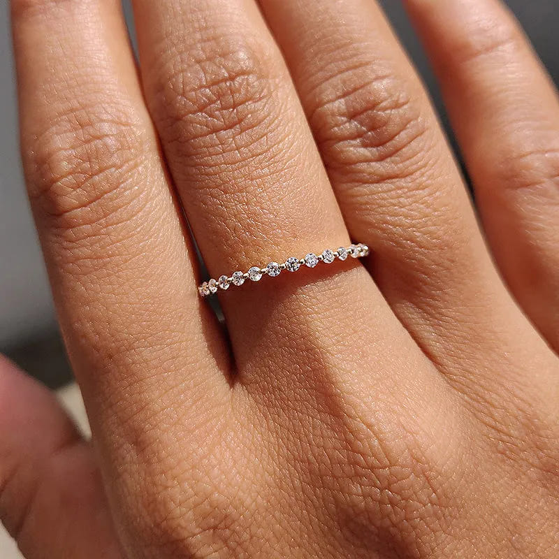 925 Sterling Silver Round Cut Eternity Band
