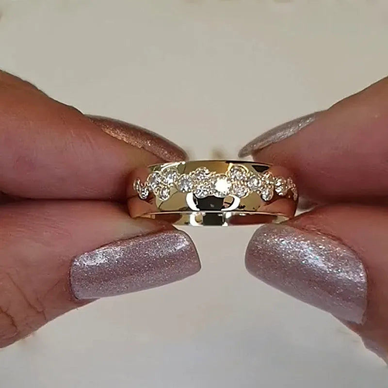 Artful 925 Sterling Silver Round Cut Wedding Ring